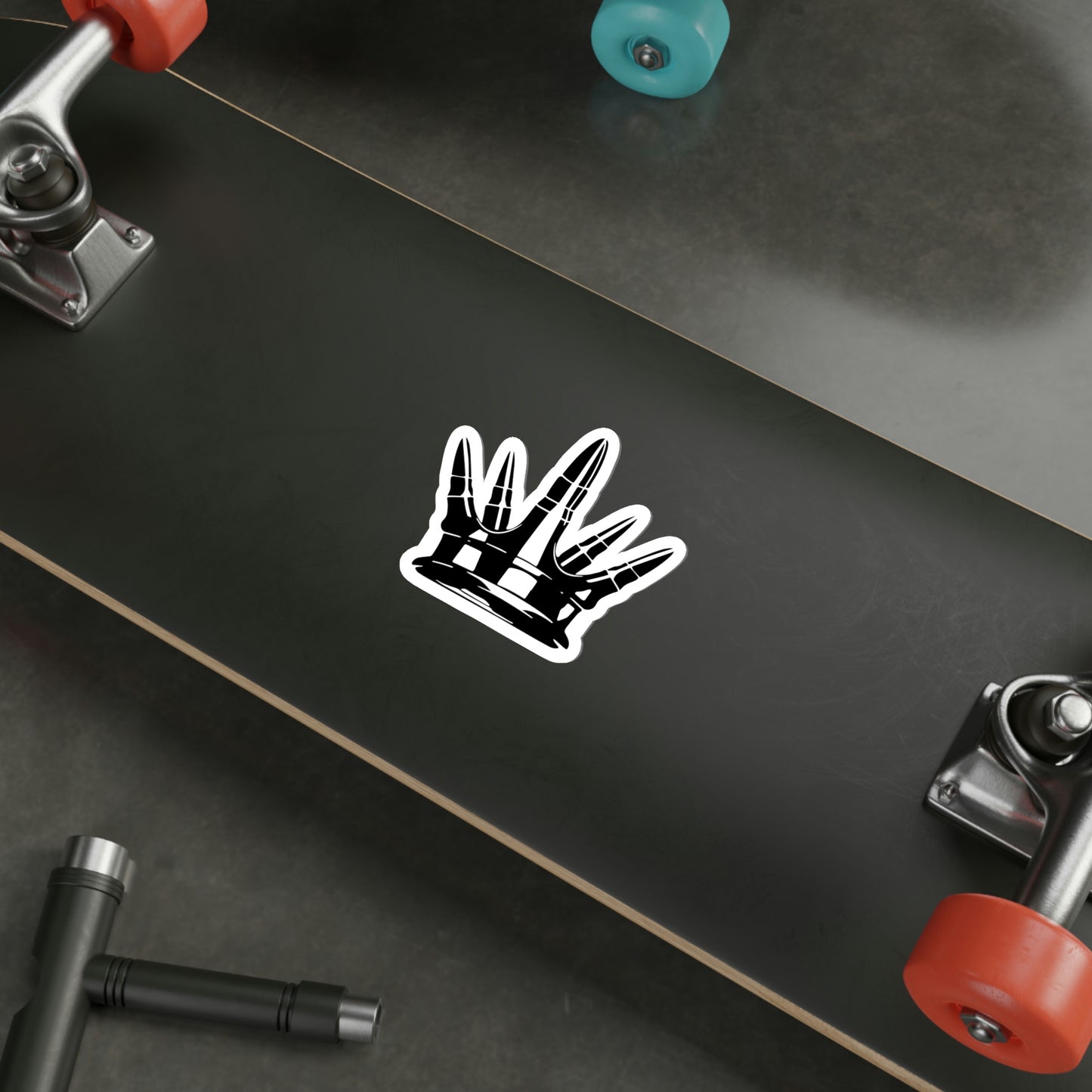 Die-Cut Crown Sticker - White