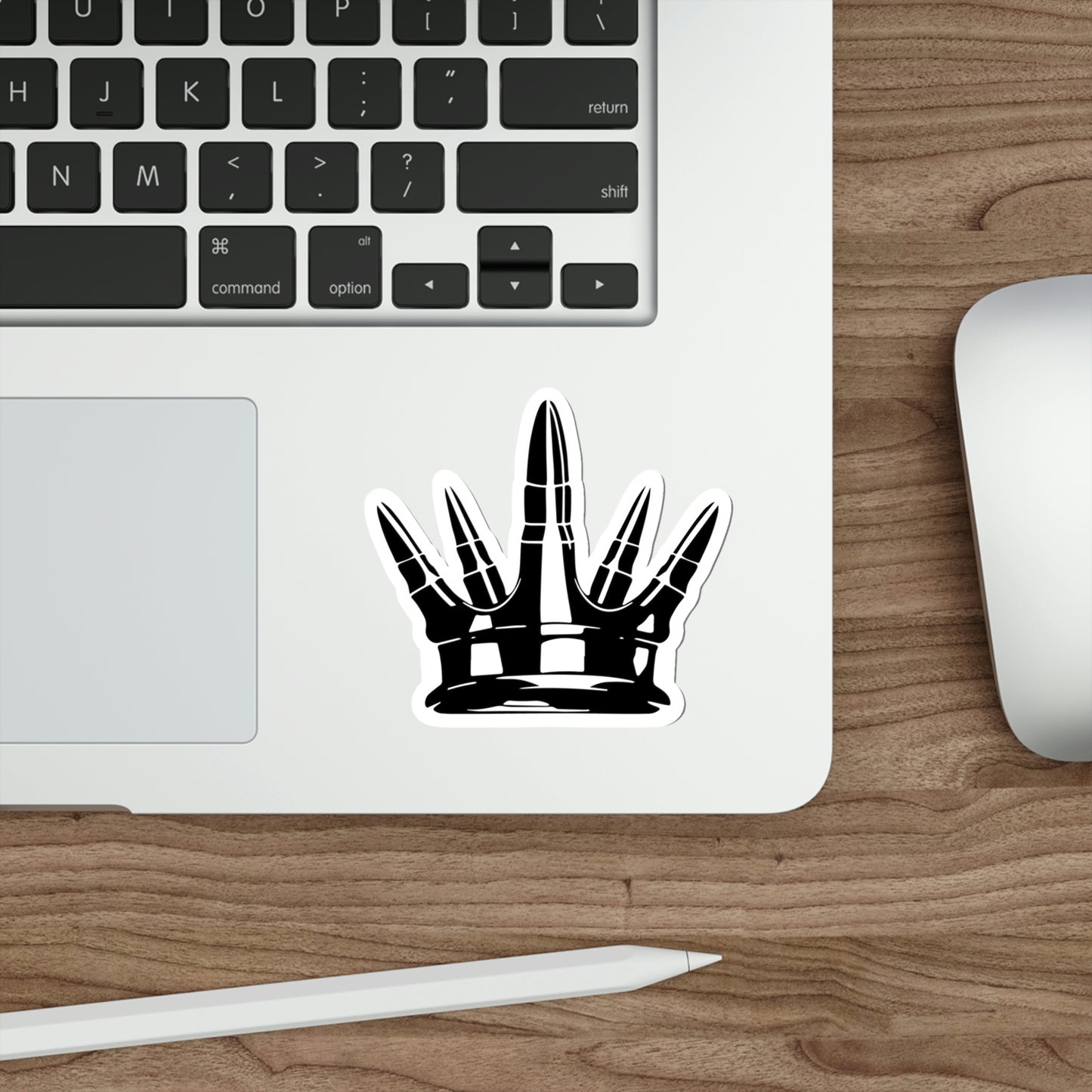 Die-Cut Crown Sticker - White