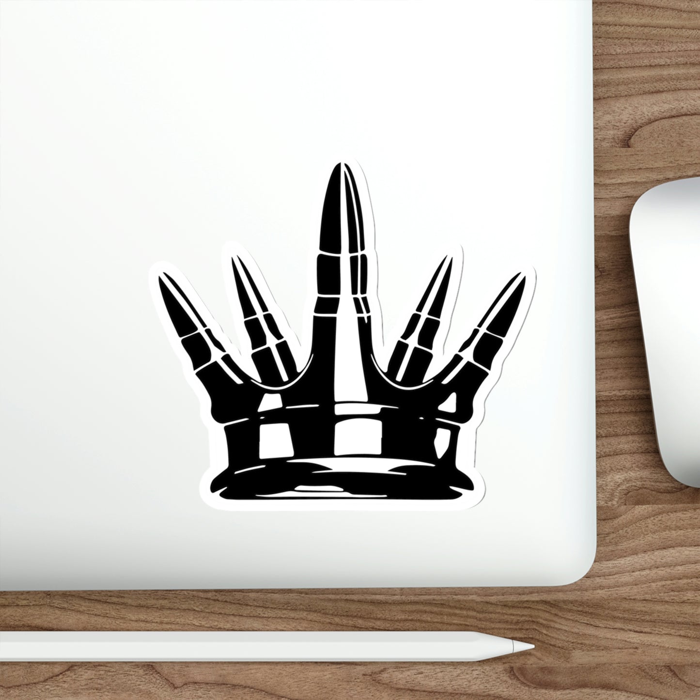 Die-Cut Crown Sticker - White