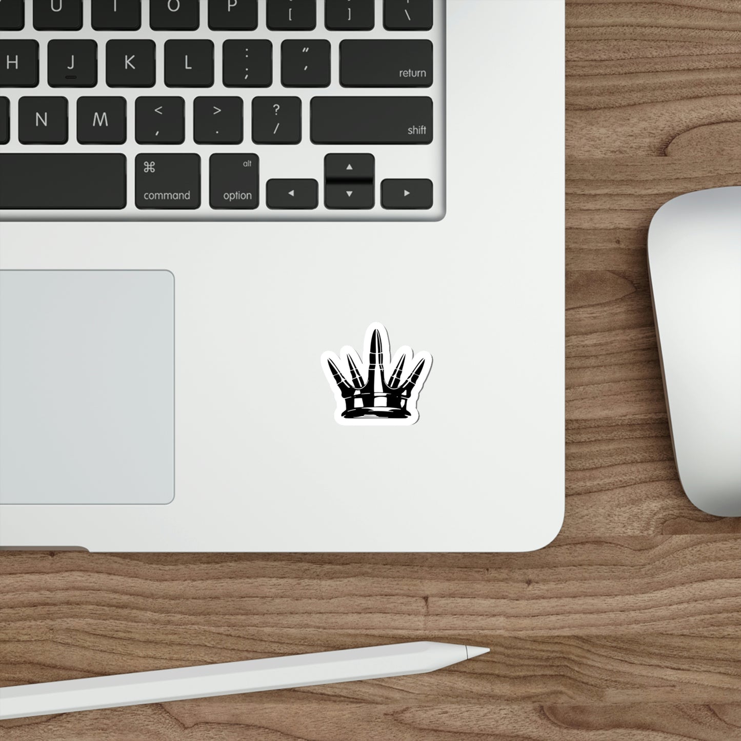 Die-Cut Crown Sticker - White