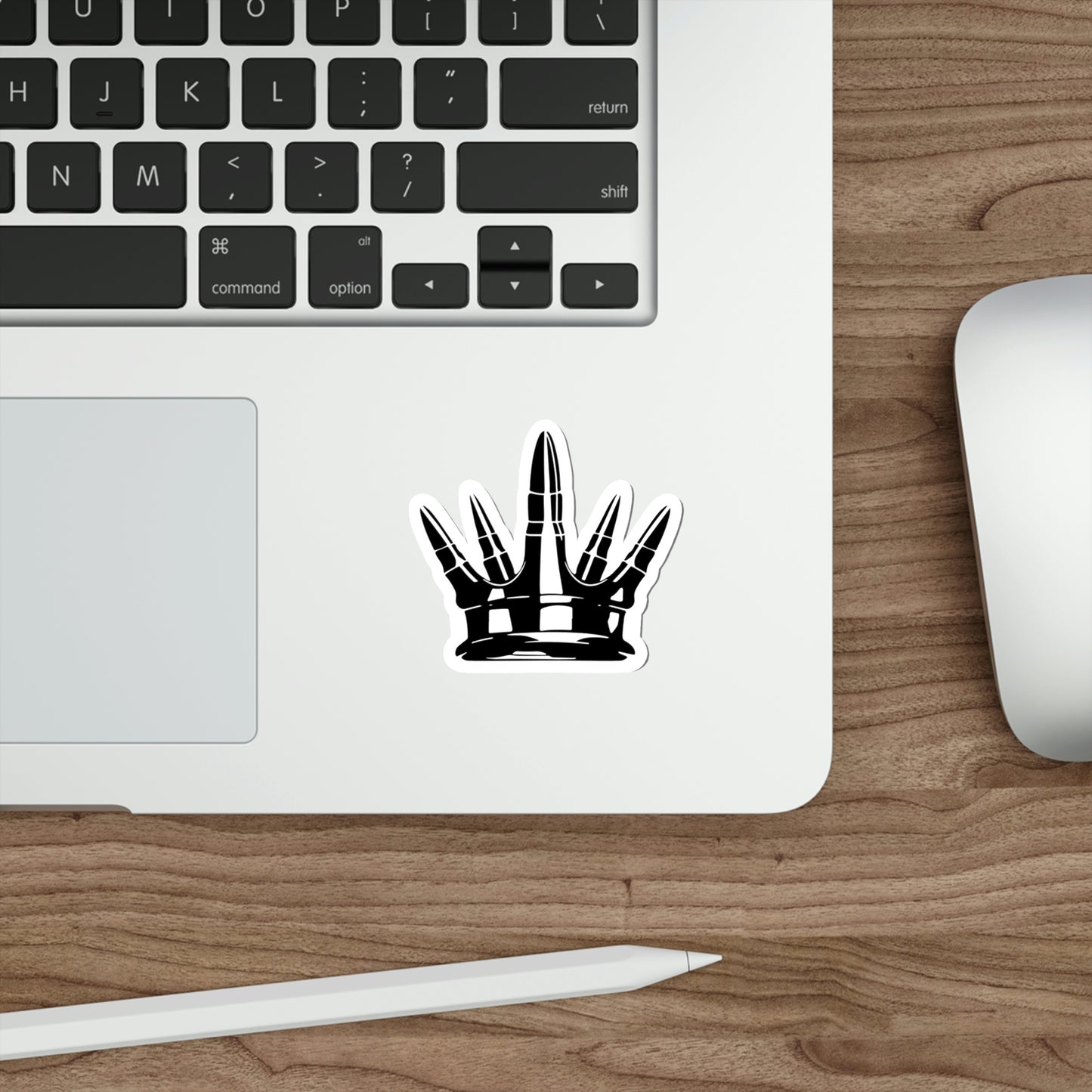 Die-Cut Crown Sticker - White