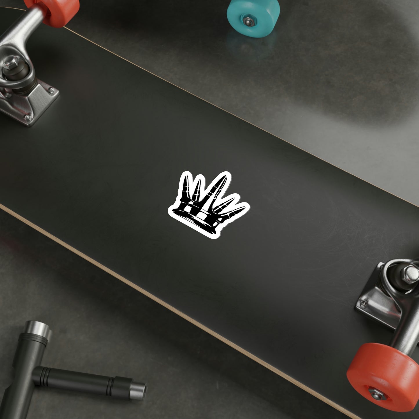 Die-Cut Crown Sticker - White